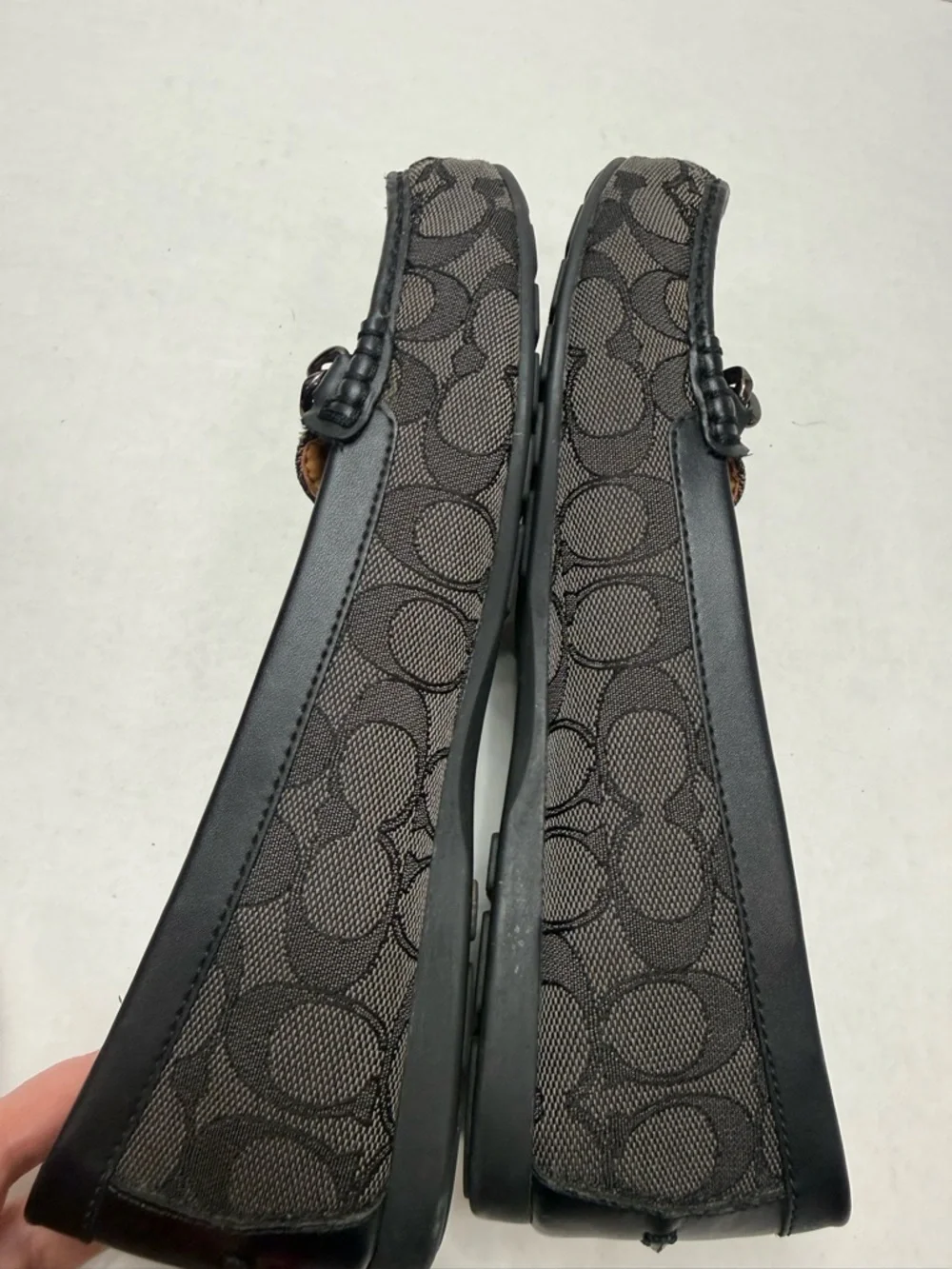 Coach Women's Black Signature Monogram Jacquard Loafers - Picture 8 of 10